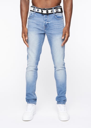 Crosshatch Light Wash Barbeck Slim Fit Denim