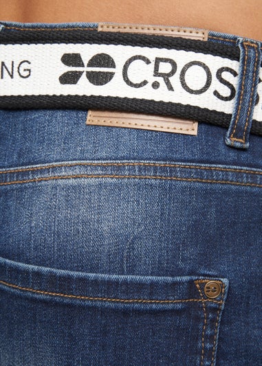 Crosshatch Tinted Blue Barbeck Slim Fit Denim