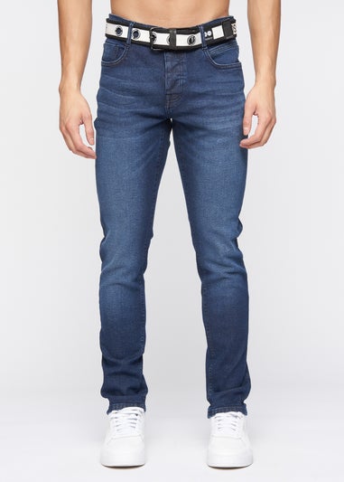 Crosshatch Dark Wash Barbeck Slim Fit Denim