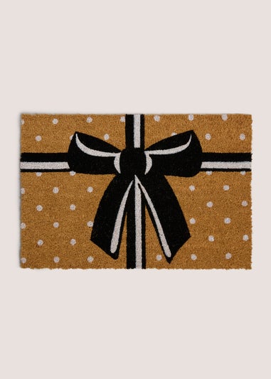 Black Bow Door Mat