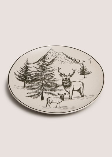 Cream Mono Stag Dinner Plate