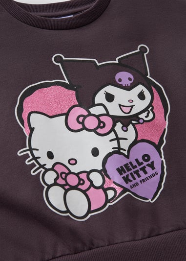 Hello Kitty Girls Charcoal Kuromi Mesh Sweater Dress (5-11yrs)