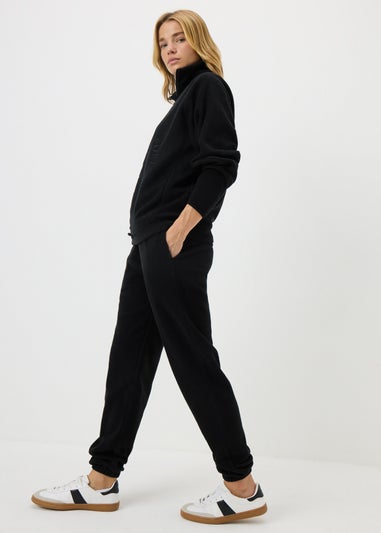 Black Microfleece Jogging Bottoms