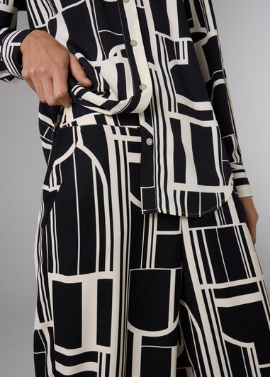Et Vous Black Geo Mono Straight Leg Co Ord Trousers