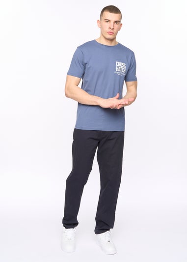 Crosshatch Navy Chalford Baggy Chinos