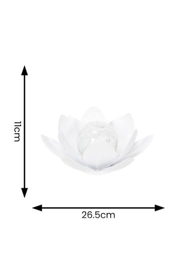 ValueLights Solar White Waterlily Lotus Flower Garden Light With Integrated LED's (11cm x 26.5cm x 26.5cm)