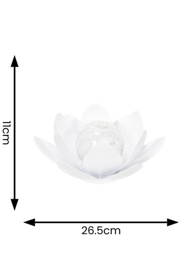 ValueLights Solar White Waterlily Lotus Flower Garden Light With Integrated LED's (11cm x 26.5cm x 26.5cm)