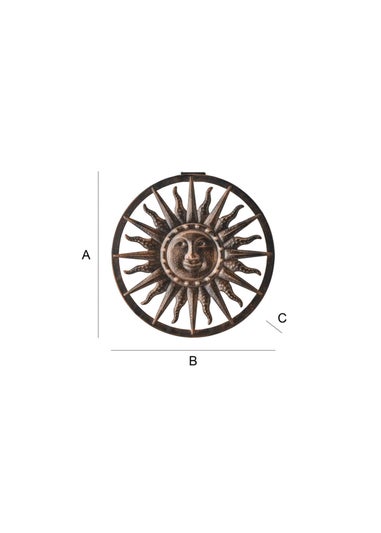 ValueLights Solar Bronze Sun Wall Light With Integrated LED's (35cm x 40cm x 40cm)