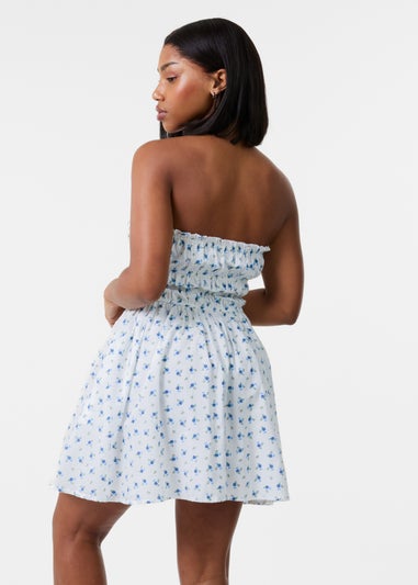 Pink Vanilla Ivory Tie Back Tiered Mini Dress