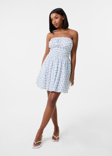 Pink Vanilla Ivory Tie Back Tiered Mini Dress