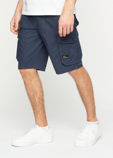 Crosshatch Navy Kyron Cargo Shorts