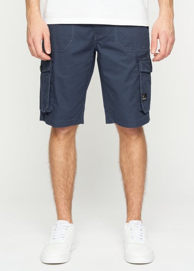 Crosshatch Navy Kyron Cargo Shorts