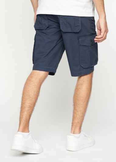Crosshatch Navy Kyron Cargo Shorts