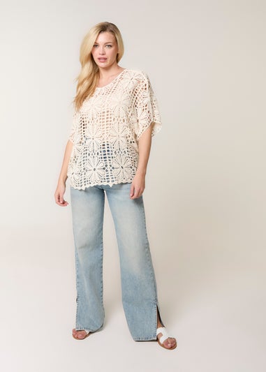 Blue Vanilla Stone Daisy Crotchet Top