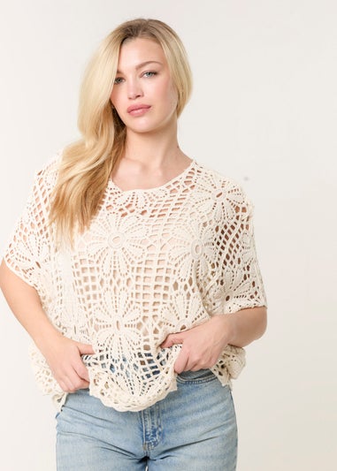 Blue Vanilla Stone Daisy Crotchet Top