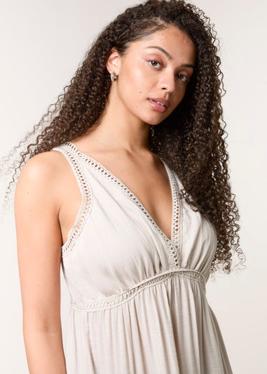 Blue Vanilla Stone Maxi V Neck Dress
