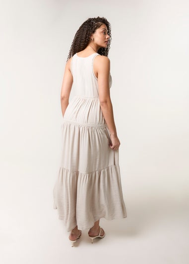 Blue Vanilla Stone Maxi V Neck Dress