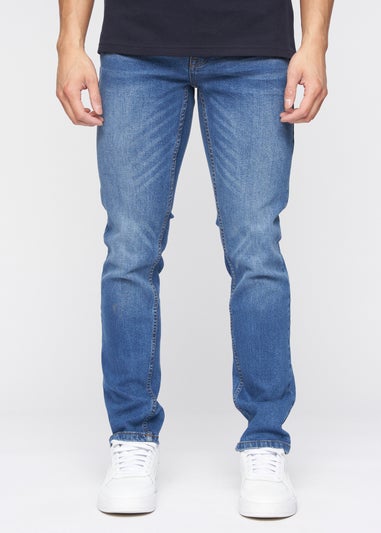 Crosshatch Stone Wash Malcolm Slim Fit Jeans