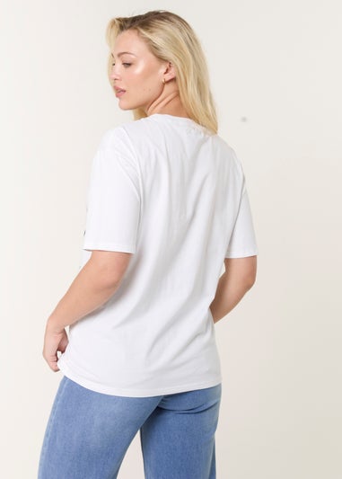 Blue Vanilla White Abstract Girl Print T-Shirt