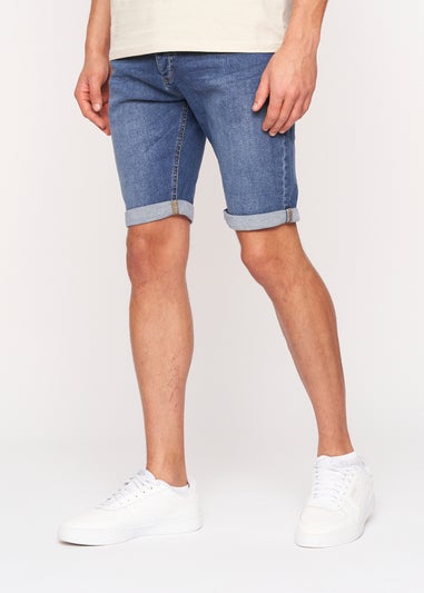 Crosshatch Mid Wash Reestier Denim Shorts