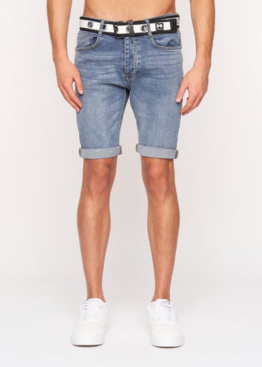 Crosshatch Light Wash Reestier Denim Shorts