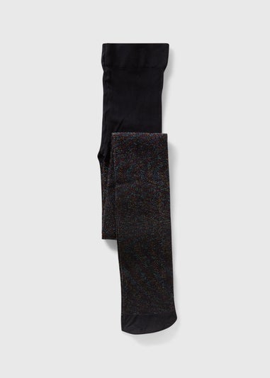 Girls Black Sparkle Tights (2-11yrs)