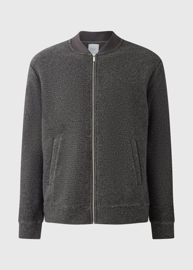 Grey Wool Bomber Jacket