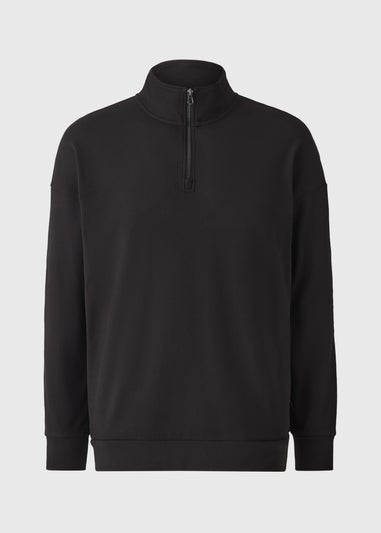 Black Microfleece Quarter Zip Jumper