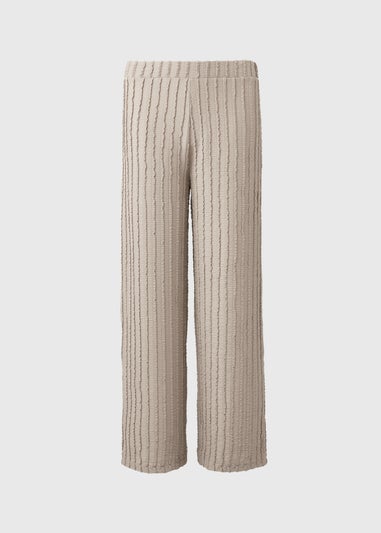 Stone Textured Wide Leg Trousers
