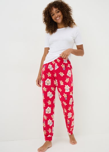 Red Gingerbread Fleece Pyjama Bottoms