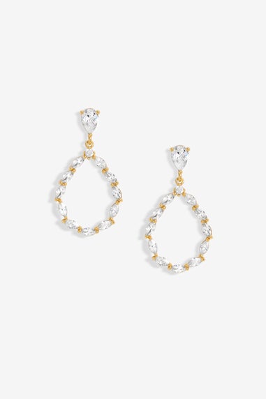 Jon Richard Gold Plated Cubic Zirconia Open Earrings