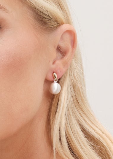 Jon Richard Two Tone Satin Orb Drop Earrings