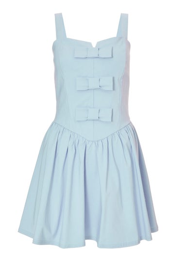 Quiz Blue Bow Front Mini Dress