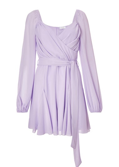 Quiz Lilac Chiffon Long Sleeve Playsuit
