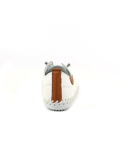 Lunar White St Ives Leather Plimsoll