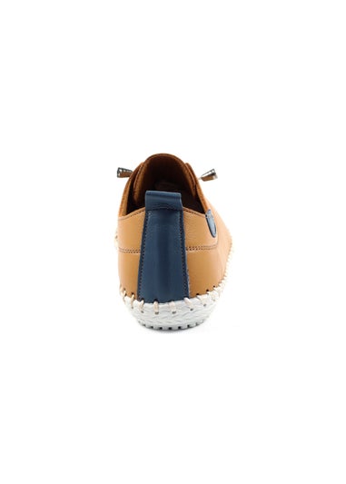 Lunar Tan St Ives Leather Plimsoll