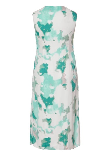 Quiz Multi Curve Satin Marble Print Midaxi Dress