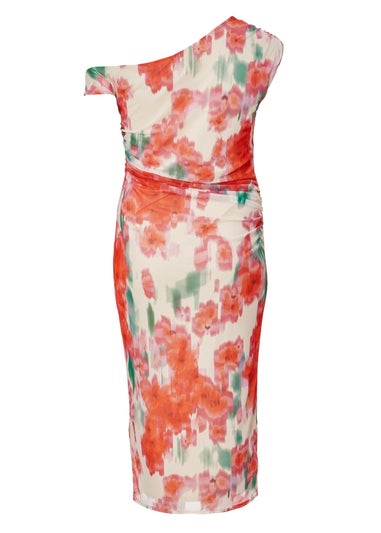 Quiz Multi Curve Floral Smudge Midaxi Dress