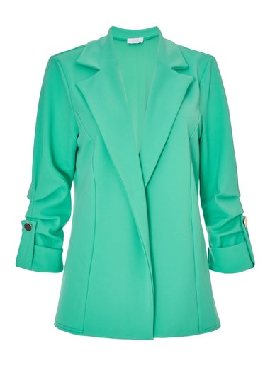 Quiz Green Ruched Sleeve Blazer