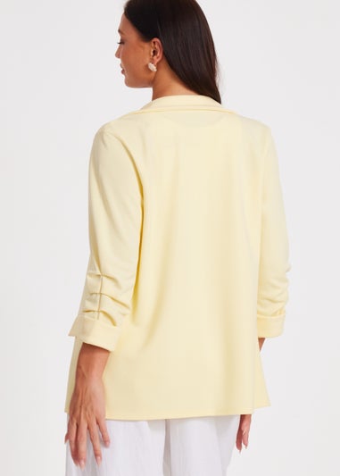 Quiz Yellow Ruched Sleeve Blazer