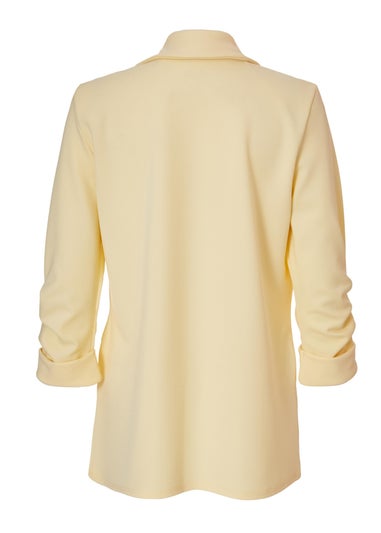 Quiz Yellow Ruched Sleeve Blazer