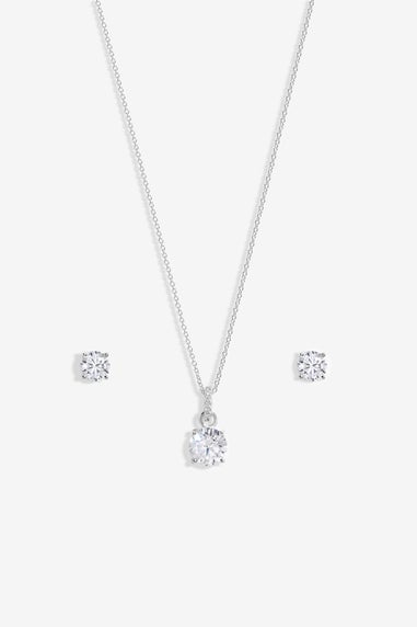 Simply Silver Sterling Silver 925 Cubic Zirconia Classic Round Stud Set Gift Boxed