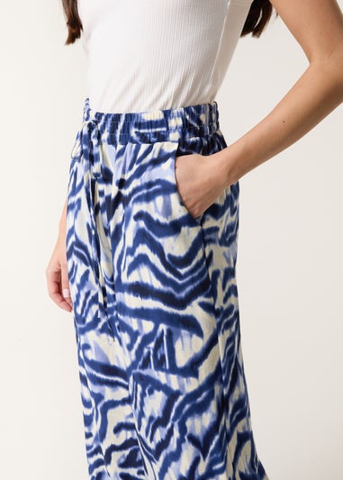 Blue Vanilla Blue Printed Elastic Trousers