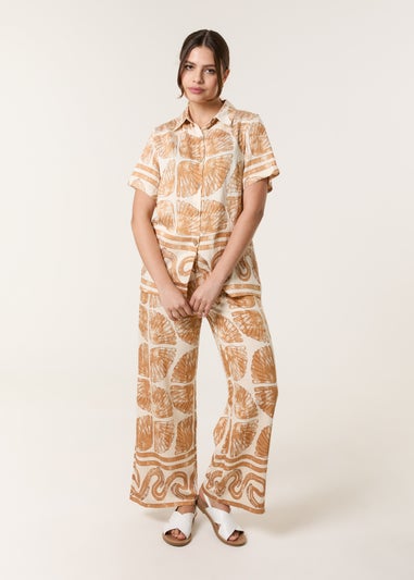 Blue Vanilla Stone Seashell Top & Trouser Set
