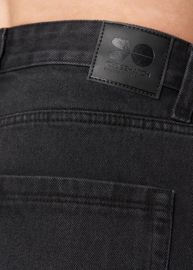 Crosshatch Black Wash Tillman Baggy Jeans