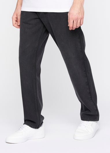 Crosshatch Black Wash Tillman Baggy Jeans