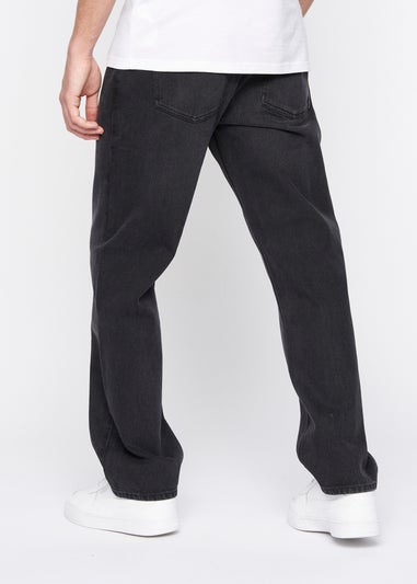 Crosshatch Black Wash Tillman Baggy Jeans