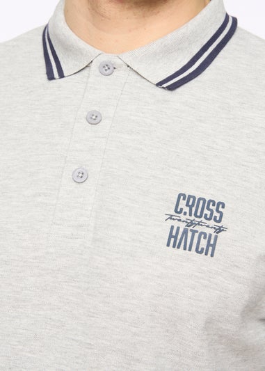 Crosshatch Light Grey Marl Changra Polo