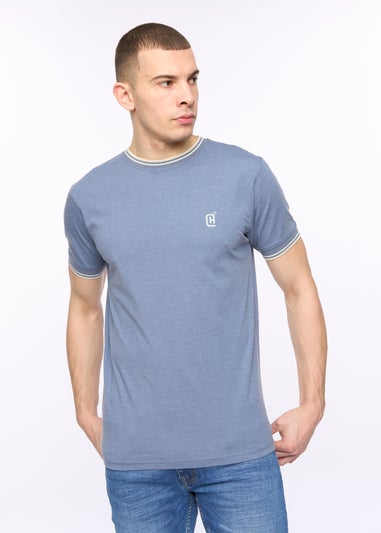 Crosshatch China Blue Marl Deuxtip T-Shirt