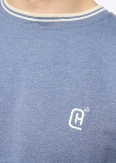 Crosshatch China Blue Marl Deuxtip T-Shirt